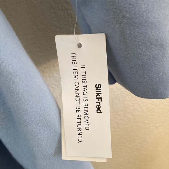 NWT Italy Blue Belted Coat oversized pockets lagenlook fall western L - Picture 5 of 8